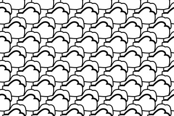 Poster - Seamless pattern completely filled with outlines of boxing gloves symbols. Elements are evenly spaced. Vector illustration on white background
