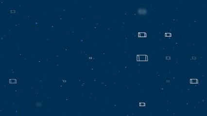 Poster - Template animation of evenly spaced football goal symbols of different sizes and opacity. Animation of transparency and size. Seamless looped 4k animation on dark blue background with stars