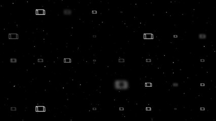 Poster - Template animation of evenly spaced football goal symbols of different sizes and opacity. Animation of transparency and size. Seamless looped 4k animation on black background with stars