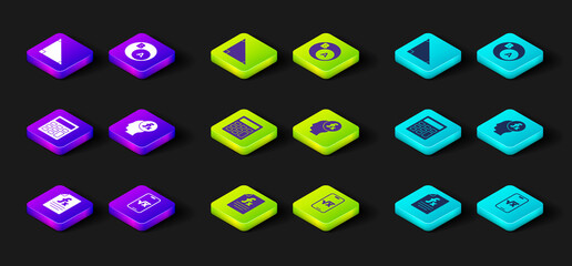 Poster - Set Function mathematical symbol, Square root of x glyph, Calculator, Subsets, math, is subset and Triangle icon. Vector