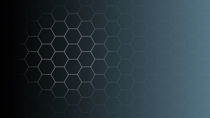 Poster - Seamless hexagonal abstract gradient dark background template.