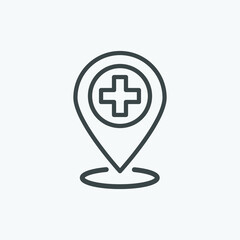 Poster - Medical location vector icon. Vector illustration medicine sign symbol icon concept. Designed for web and app design interfaces.