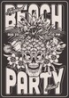 Beach party flyer monochrome vintage