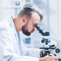 Wall Mural - professional doctors doing monkeypox research in a modern futuristic laboratory. lab experiments in 