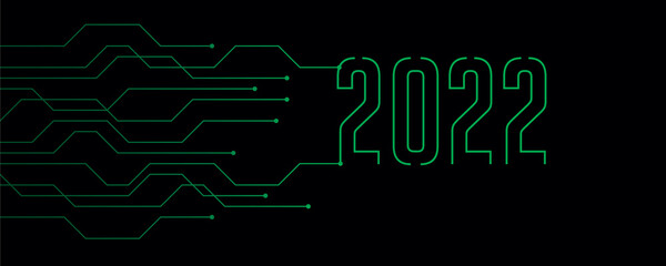 Aufkleber - green technology banner 2022 circuit board electronics digital