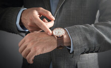 Businessman Wearing Luxury Wristwatch. Fashion, Lifestyle