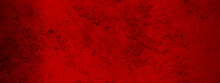 Red Abstract Lava Stone Texture Background, Dark Red Rough Grainy Stone Or Concrete Wall Texture Background, Red Background With Faint Texture And Bright Center And Vignette Border.