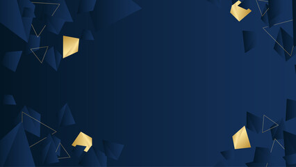 Wall Mural - Abstract navy and gold background poster. Vector illustration.