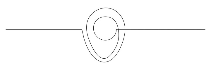 Poster - Location pointer continuous one line drawing. GPS navigation line route mark. Vector illustration isolated on white.