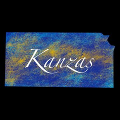 Wall Mural - Kansas state color flag, minimalistic color palette