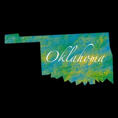 Wall Mural - Oklahoma state color flag, minimalistic colour palett