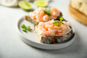 Sticker - Homemade shrimp toast with cream cheese