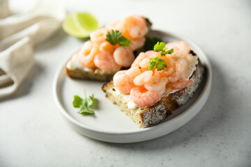 Sticker - Homemade shrimp toast with cream cheese