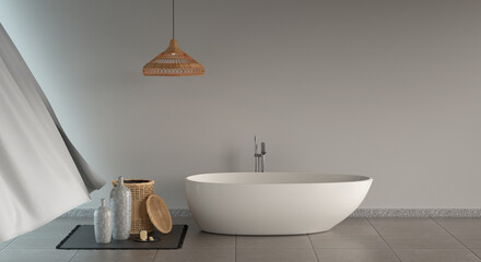 Sticker - 3D rendering of a modern bathroom interior