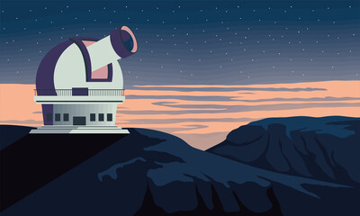 Wall Mural - space observatory in landscape