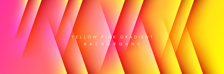 Poster - Modern yellow gradient pink background with geometric corporate concept style banner template vector