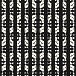 © Olgastocker - Abstract black and white geometric ornament. Vector seamless pattern with stripes, curved lines, carved shapes, grid. Elegant monochrome background texture. Modern repeat design for decor, wallpaper