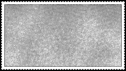 vintage blank postage stamp grunge background texture template. black and white engraved halftone pa