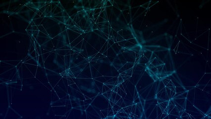 Poster - Network connection structure. Big data. Connecting points and lines. Abstract technology background. 3d rendering. 4k animation.