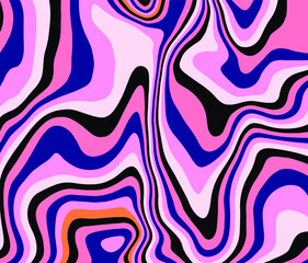 Fototapete - Abstract op-art trippy background with warped acid neon lines.
