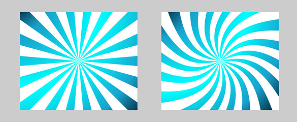 Poster - Solar explosion Sun Burst Effect. Blue green color burst set of 2 sun rays background. Circus background, abstract pattern with concentrated line that creates a lively and bright atmosphere.