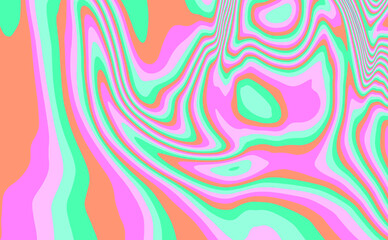 Poster - Abstract psychedelic trippy background in bright acidic neon colors. The 70s retro lava style.
