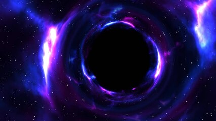Wall Mural - Beautiful black hole animation. Сollapsar. Outer space. Cosmic footage. Massive black hole.	
