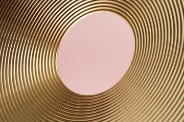 Poster - abstract background. golden circles on a pastel color background with space for product or text in the middle. 3d render. 3d illustration