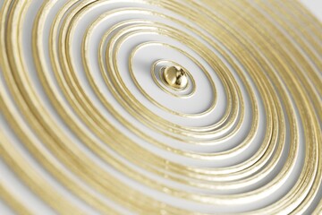 Poster - abstract background. golden circles on a white background. 3d render. 3d illustration