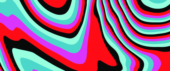 Poster - Abstract geometric background with op-art psychedelic pattern of lines.