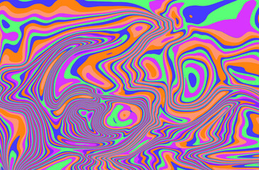 Poster - Abstract geometric background with op-art psychedelic pattern of lines.