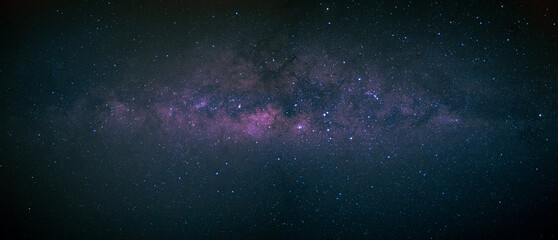Wall Mural - astrophotography of visible milky way galaxy. stars, space, nebula and stardust at a starry night sk