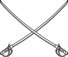 Isolated Military Sword, Cavalry Sword In Vector