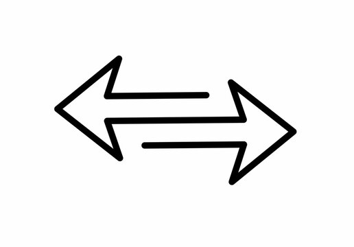 Continuous line left to right arrow icon