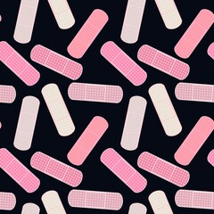 medicine plaster seamless cartoon patch pattern for clothes print and wrapping paper and drugstore a