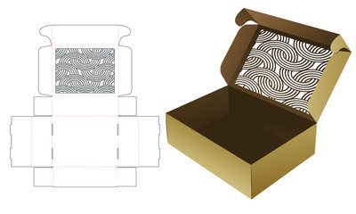 packaging box die cut template and 3D mockup