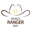 World ranger day hat, vector art illustration.