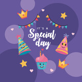 Fototapeta Dinusie - special day lettering card