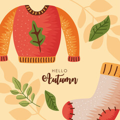 Poster - hello autumn lettering