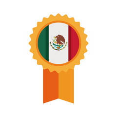 Sticker - mexican medal with flag