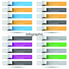 Collection infographics with steps and options, banner  for  business design and website template.