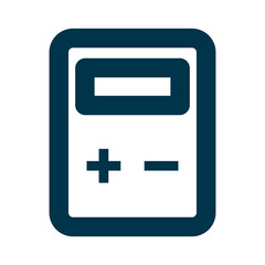 Poster - Calculator icon with plus and minus marks. Vector.