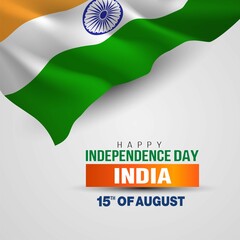 happy independence day India greetings. vector illustration design.