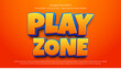 Play zone 3d cartoon style editable text effect