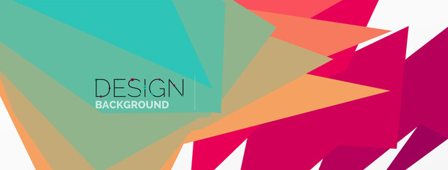 Poster - Background, creative geometric shapes composition with gradient effect. Wallpaper for concept of AI technology, blockchain, communication, 5G, science, business and technology