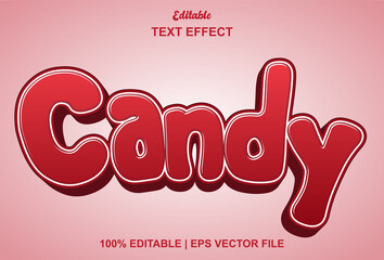 Poster - candy text effect with red color editable.