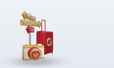 3d tourism day Montenegro flag rendering left view