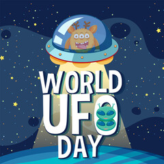 Wall Mural - World UFO Day Poster Banner