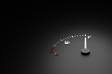 Wall Mural - fuel gauge. 3d banner design. 3d rendering.