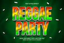 Reggae Party Text Effect Editable 3D Style